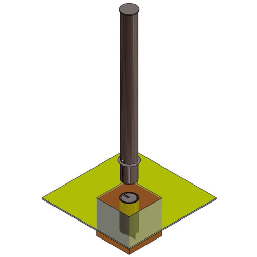 Potelet TEMPLATE amovible Ø114,30mm, ht 1200 mm