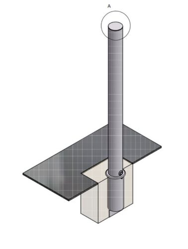 Potelet KALI amovible Ø88,90mm ht 900 mm