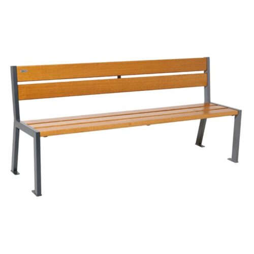 Banc public SILAOS en bois de chêne, 1800mm, 5 lames