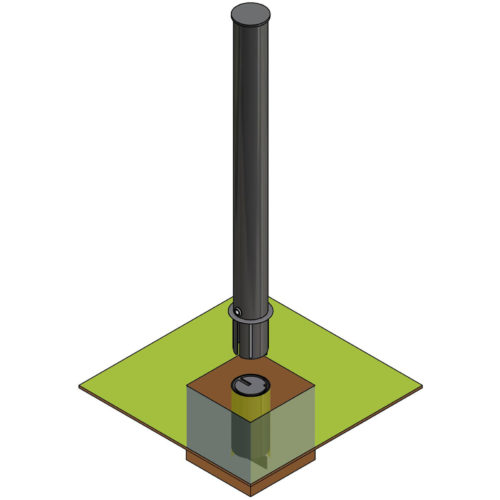 Potelet TEMPLATE amovible Ø88,90mm, ht 12000 mm