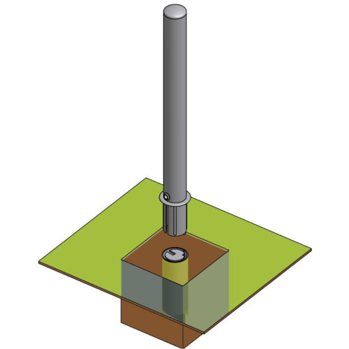 Potelet TEMPO Ø88.89mm amovible 1,20m