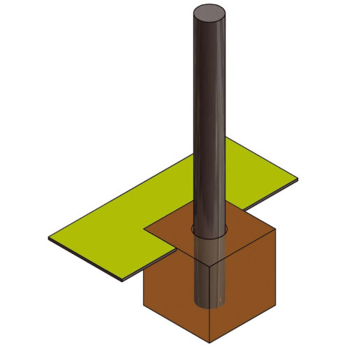 Potelet TEMPLATE  Ø101,6mm, ht 1130 mm