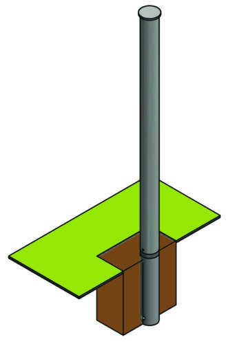 Potelet TEMPLATE fixe et sécable  Ø76 mm, ht 1000 mm