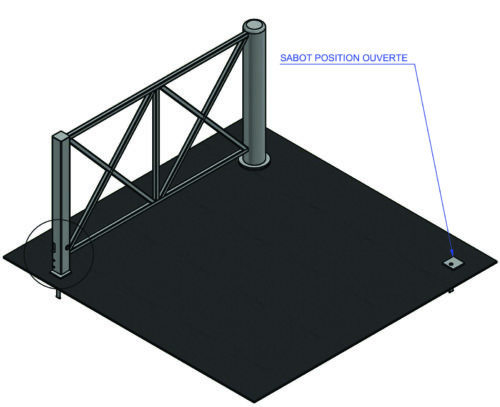 Barrière pivotante avec pied embarqué
