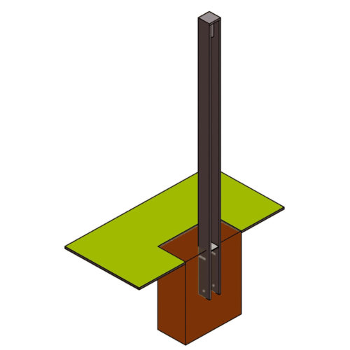 Potelet BILAM fixe, 60x60mm HS 1200mm, acier