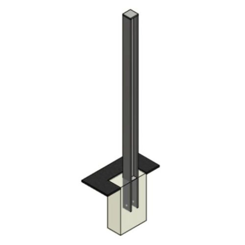 Potelet BILAM fixe en acier 60x60 HS 1100 mm