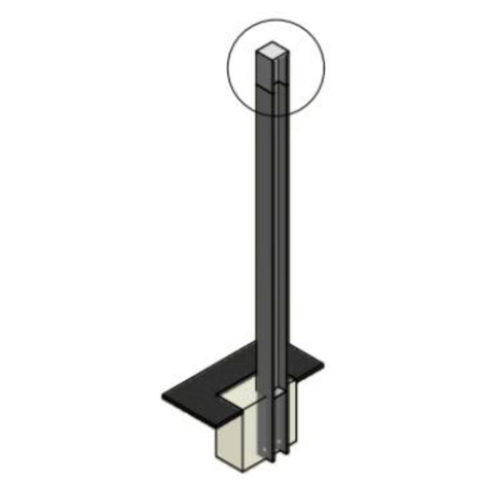 Potelet BILAM en acier fixe PMR 60x60 PMR HS 1100mm