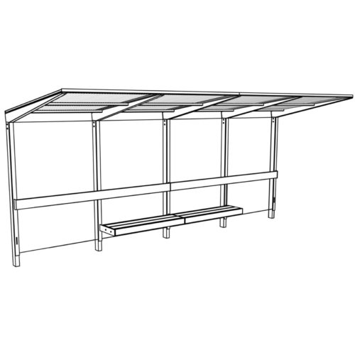 Abris bus SITEO ZPS421 - Toit polycarbonate, 5580mm