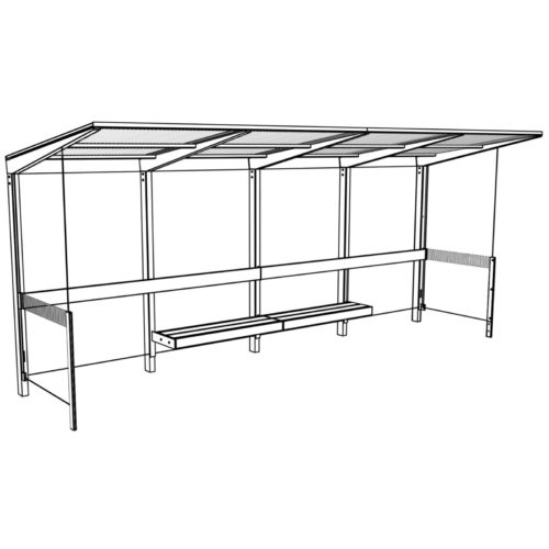 Abris bus SITEO ZPS422 - Toit polycarbonate avec parois, 5580mm