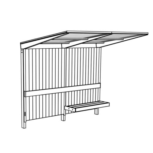 Abris bus SITEO ZPS241 - Toit en polycarbonate, fond en bois