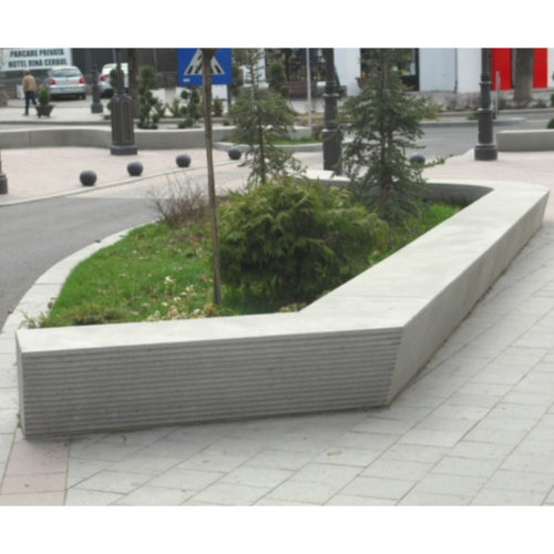 Banquette publique TIPPY V en béton, 1840mm, modulable