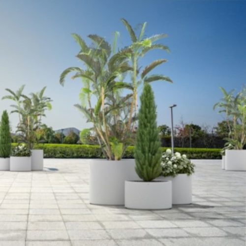 Jardinière béton CIRCULAR BIG capacité 485L Ø1100x900mm