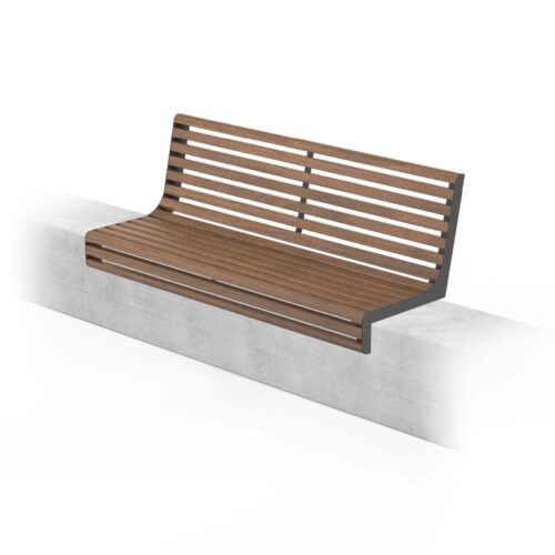 Banc public VITA sur muret en bois, 1500mm