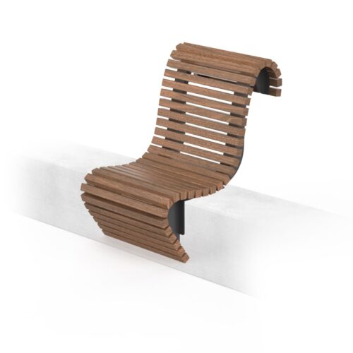 Chaise sur muret WAVE en bois