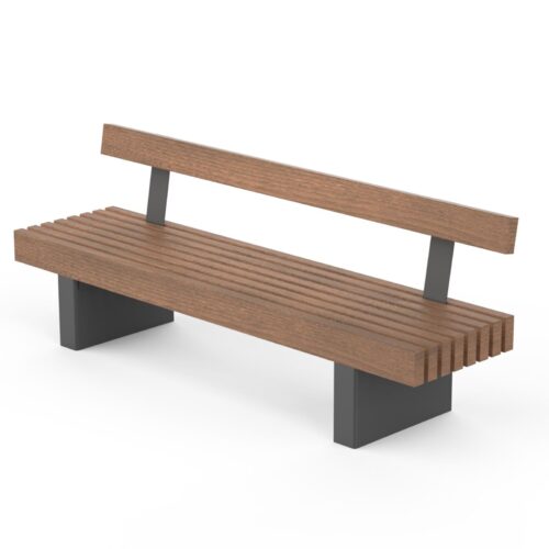 Banc public SILESIA en bois, 2000mm