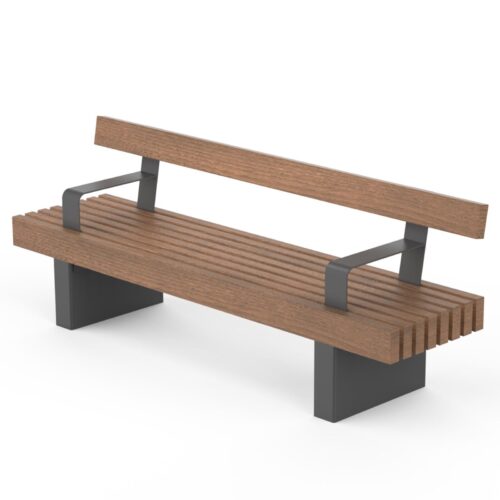 Banc public SILESIA en bois, 2000mm