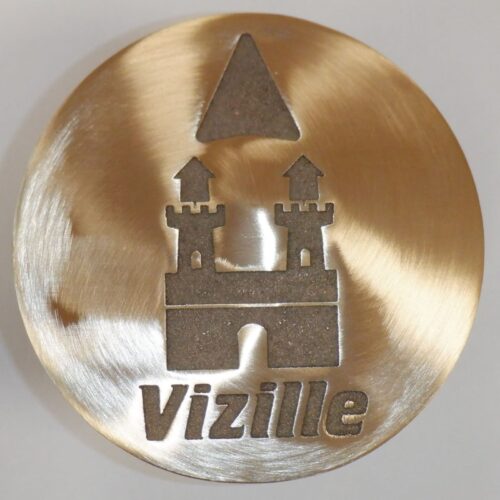 Clou de voirie personnalisé en bronze, Vizille