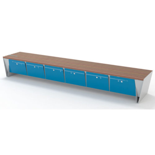 Banquette publique EBLOCQ EBQ110-01t en jatoba, 2995mm