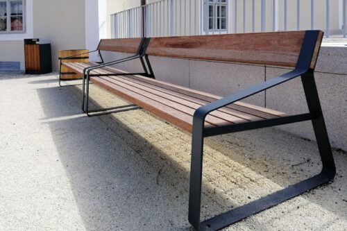 Banc public DINA en bois tropical, 1800mm