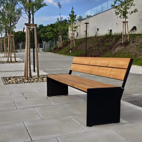 Banc public EKTA en bois de pin, 1800mm