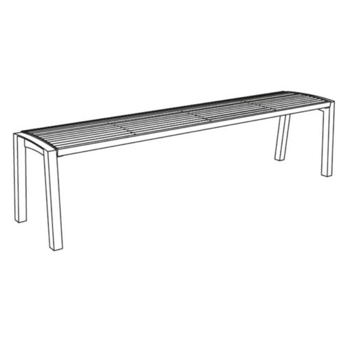 Banquette publique VERA LV211n en inox, 1800mm