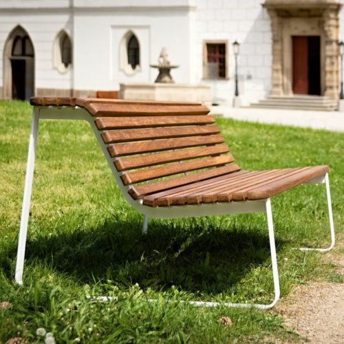 Banc public VELA en bois tropical, 1800mm