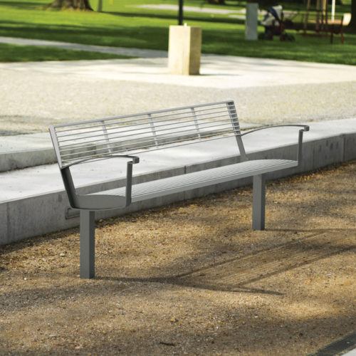 Banc public INTERVERA LVR456 en acier, version senior, 1800mm